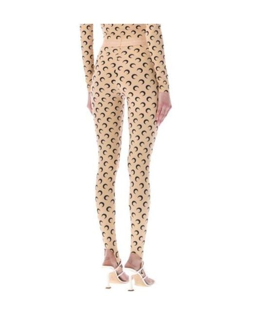 MARINE SERRE Natural Moon Printed Leggings Pants