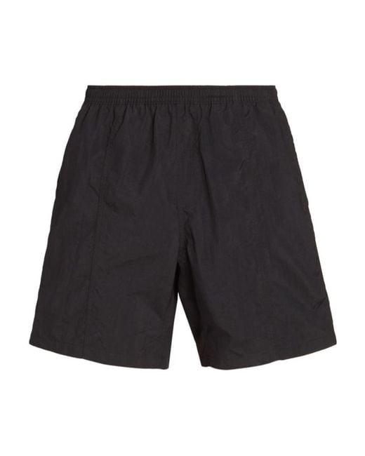 AMI Gray Ami Logo Embossed Elastic Waistband Swim Shorts for men