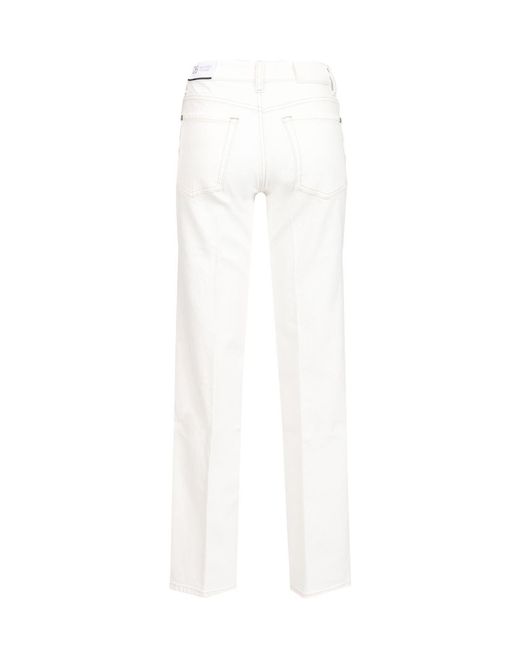 7 For All Mankind White Straight Leg Calie Pants
