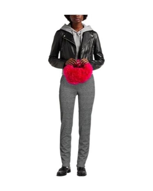 Max Mara Gray Plaid Slim-Fitting Trousers