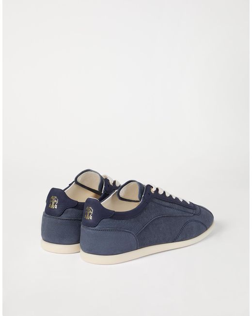 Brunello Cucinelli Blue Panelled Low-Top Sneakers for men