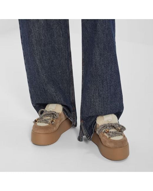 Fendi Brown Apres Chic Lace-Up Sabots
