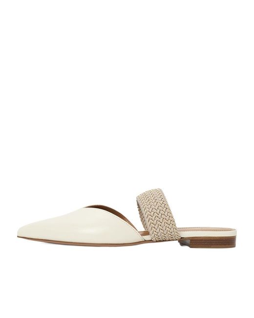 Malone Souliers White Maisie Flat Mules