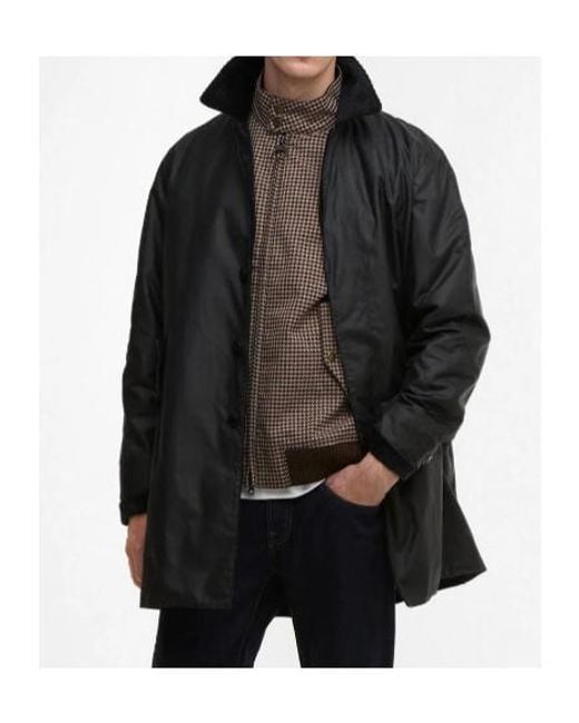 Barbour Black Corduroy-Collar Cotton Single-Breasted Coat for men