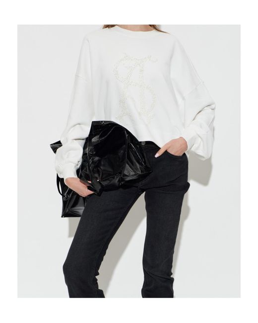 AllSaints White Crew Neck Long-Sleeved Sweatshirt