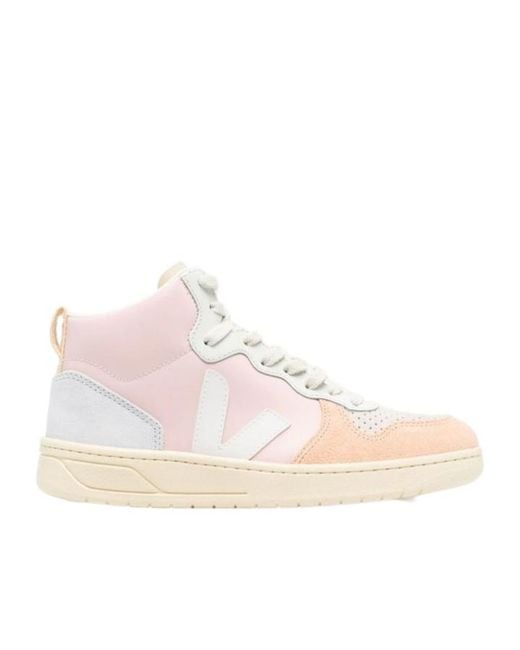 Veja Pink V-15 High-Top Sneakers