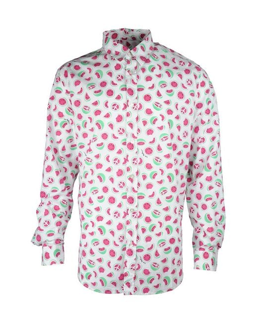 Moschino White Watermelon Printed Shirt for men