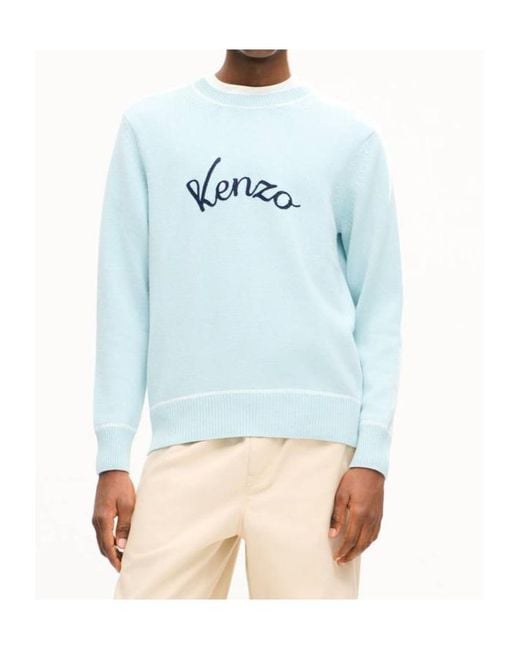 KENZO Blue Varsity' Embroiered Jumper for men