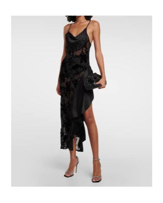 Rodarte Black Asymmetrical Bias Slip Dress