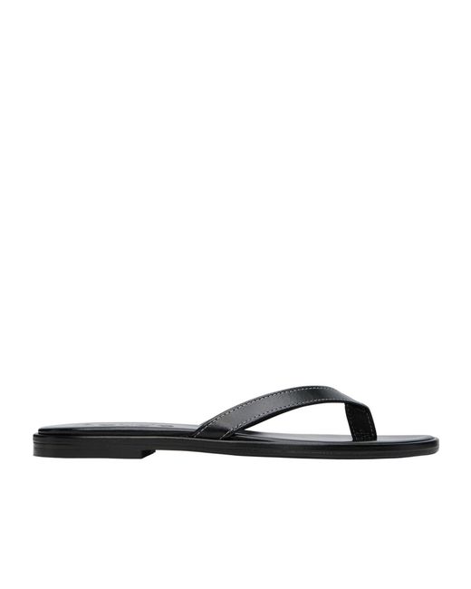Aeyde White Melody Leather Flip-Flops