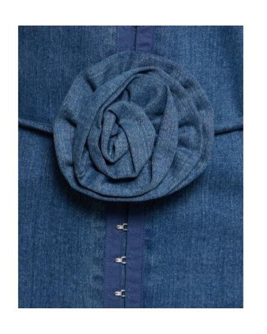 ROTATE BIRGER CHRISTENSEN Blue Rose Stretch Denim Mini Dress