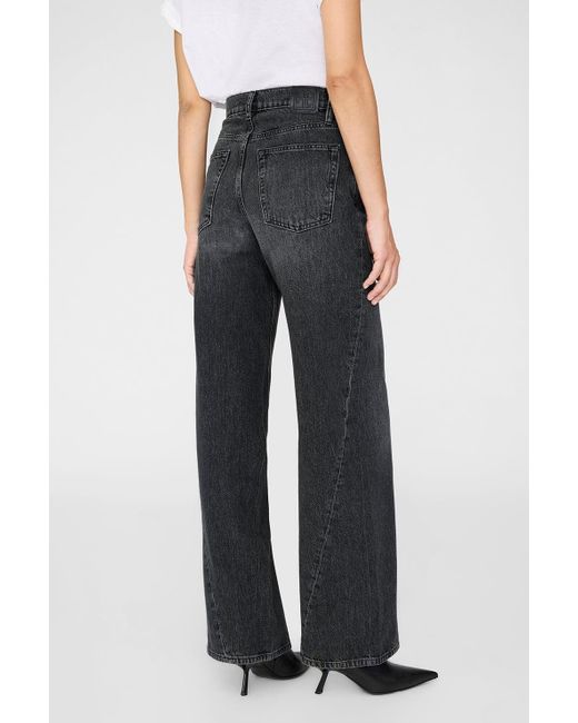 Anine Bing Gray Brie Wide-Leg Jeans