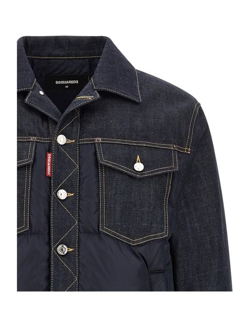 DSquared² Blue Long-Sleeve Casual Jacket for men