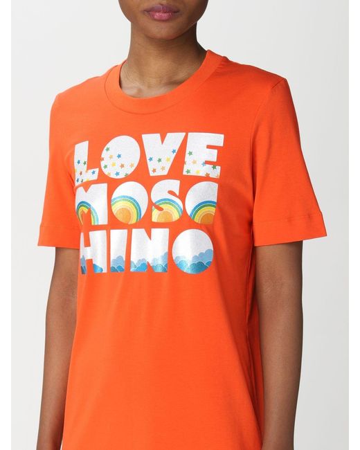 Moschino Orange Logo Details T-Shirt Dress