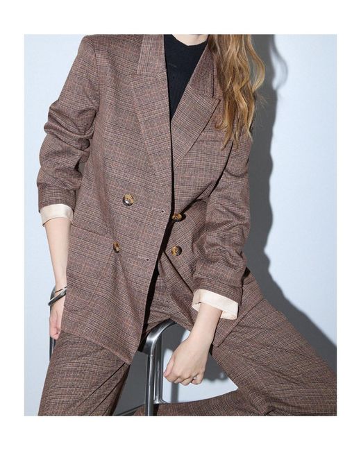 Liu Jo Brown Prince Of Wales Check Jacket