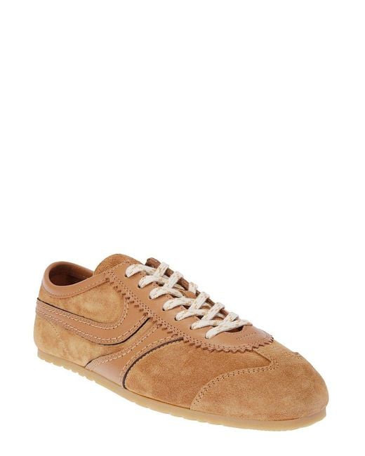 Dries Van Noten Brown Round Toe Lace-Up Sneakers