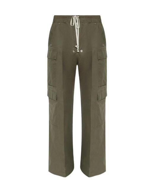 Rick Owens Green Drawstring Cargo Pants for men