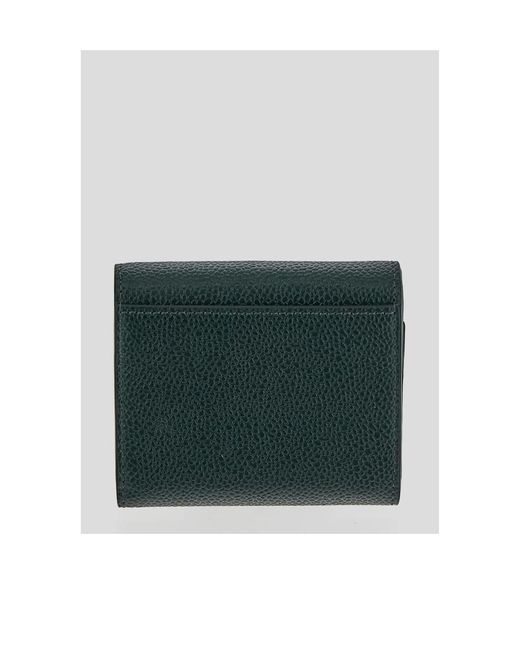 Thom Browne Green Rwb Stripe Pebbled Leather Wallet for men