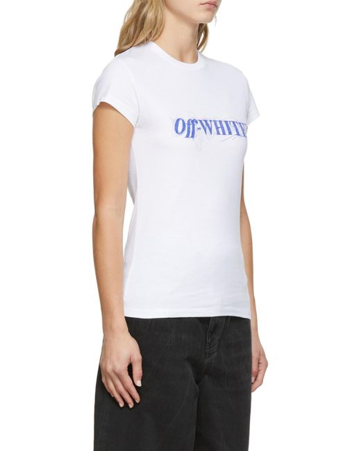 Off-White c/o Virgil Abloh White Crewneck Logo Detailed T-Shirt