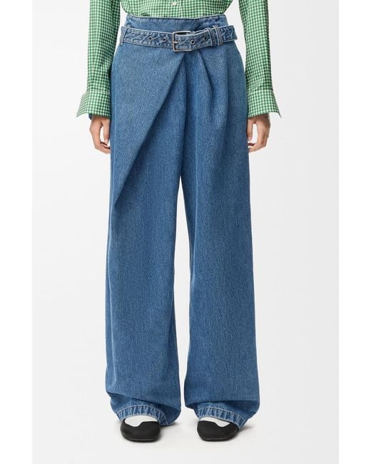Loewe Blue Draped Jeans