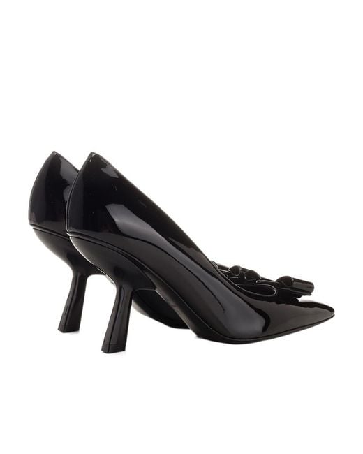 Ferragamo Black Logo High Heels
