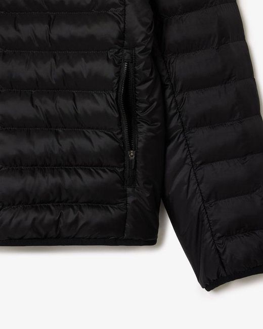 Lacoste Black Water-Repellent Padded Jacket for men