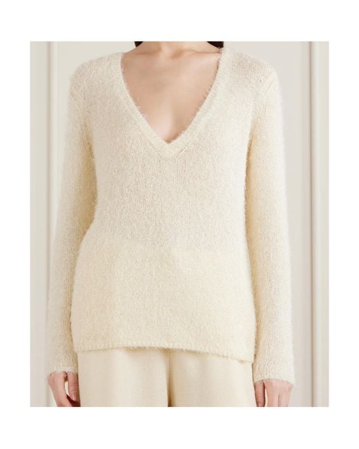 Gabriela Hearst White Neoma Silk And Cashmere-Blend Sweater
