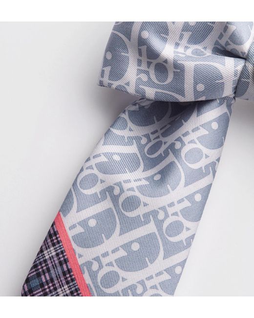Dior Blue Large Infini Tartan Twist Bow