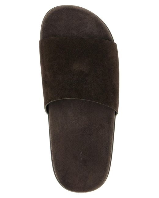 The Row Brown Hugh Slip-On Slides for men