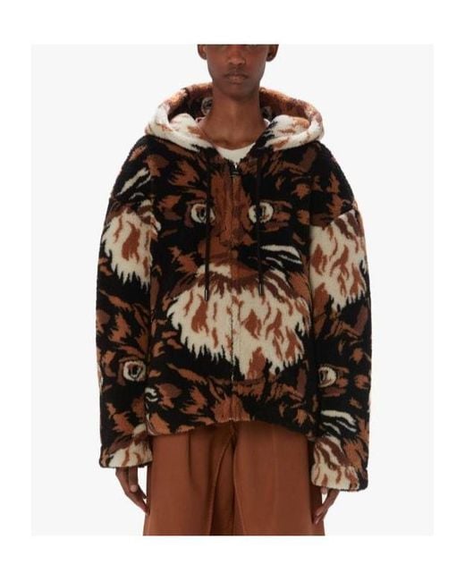 J.W. Anderson Brown Jw Anderson Fleece Hooded Jacket