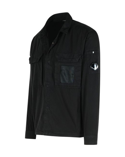 C P Company Black Zip-Up Utility Jacket for men