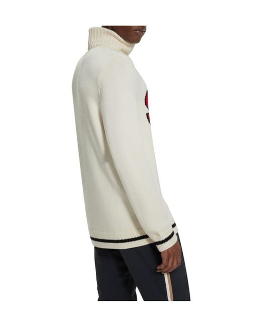 Boss White Simple Sweater for men