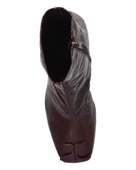 Courreges Brown Square-Toe Ankle Boots