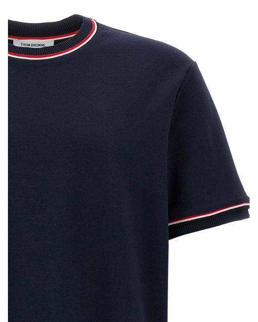 Thom Browne Blue Milan Striped Crewneck T-Shirt for men