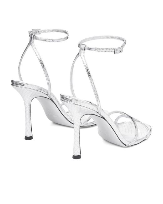 Jimmy Choo White 1998 Leo Ankle-Strap Heeled Sandals