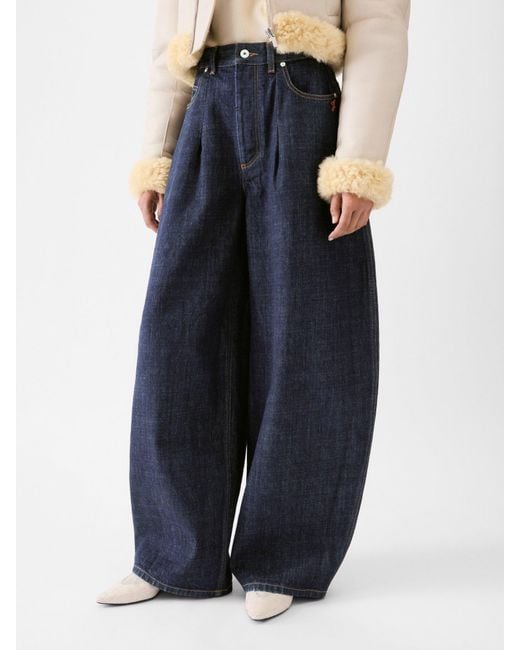 Jacquemus Blue High-Waisted Curved Leg Jeans
