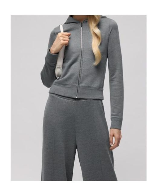 Gucci Gray Cotton Silk Jersey Sweatshirt With Zip