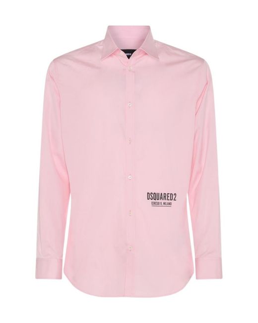 DSquared² Pink Long Sleeved Buttoned Shirt for men