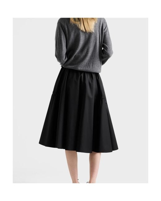 Prada Black Elasticated Waistband Midi Skirt