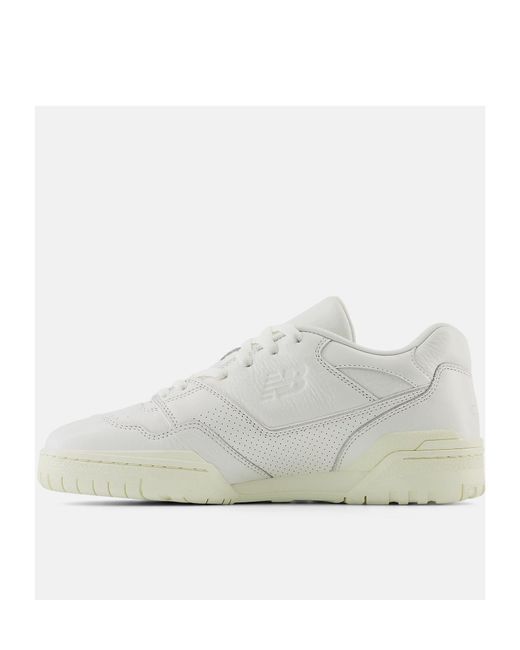 New Balance White 550 Round Toe Sneakers for men
