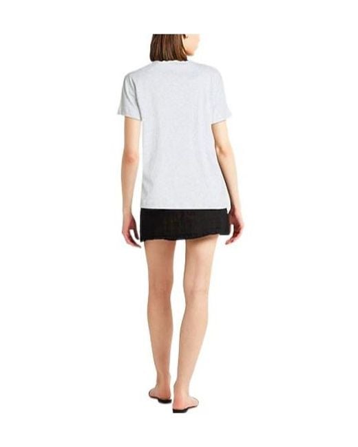Brunello Cucinelli White Striped Shortsleeve Tshirt