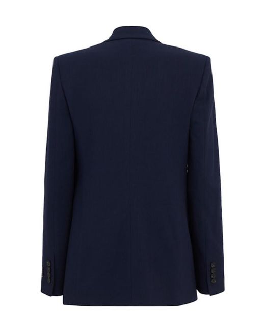 MSGM Blue Central-Fastening Blazer Jacket