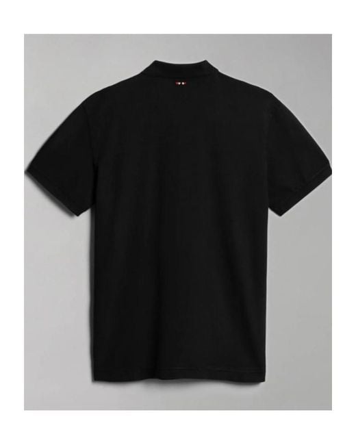 Napapijri Black Short-Sleeved Polo Shirt for men