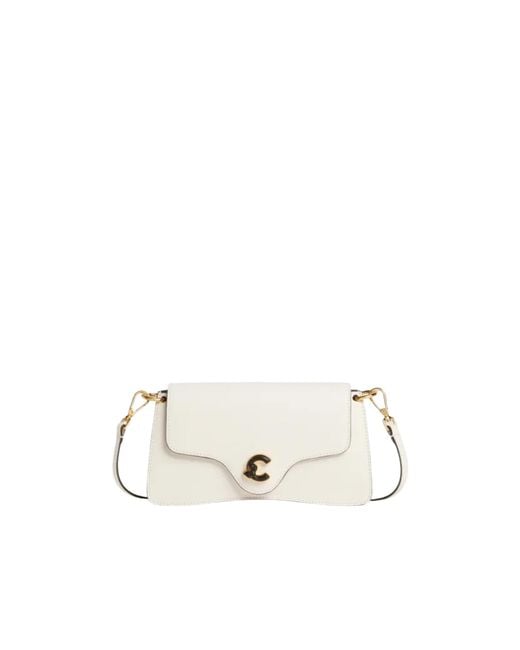 Coccinelle White C-Me Logo Plaque Small Crossbody Bag