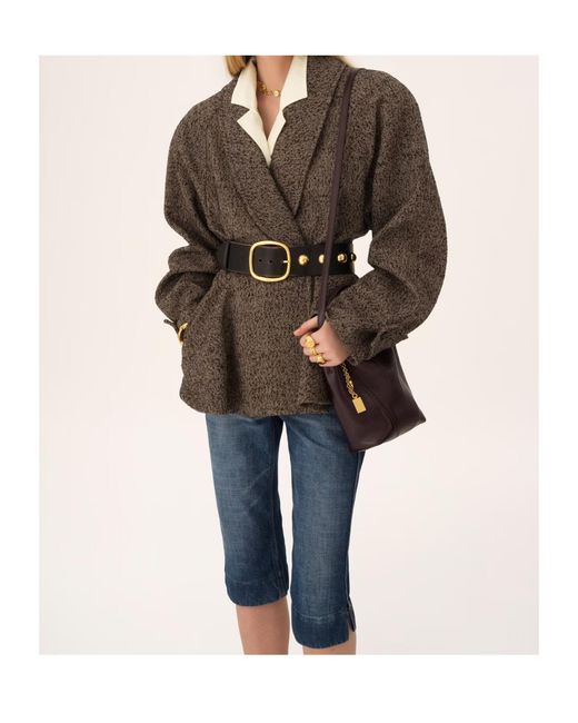 Chloé Brown Chloé Spin Logo Printed Small Top Handle Bag