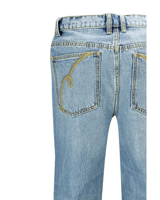 Tory Burch Blue High-Rise Straight-Leg Jeans