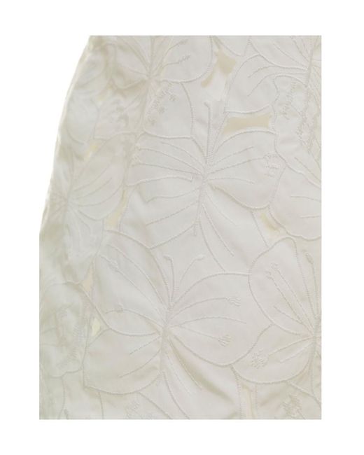 RED Valentino White Lace-Detailed High-Waisted Shorts