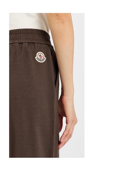 Moncler Brown Wide-Leg Cotton-Blend Sweatpants