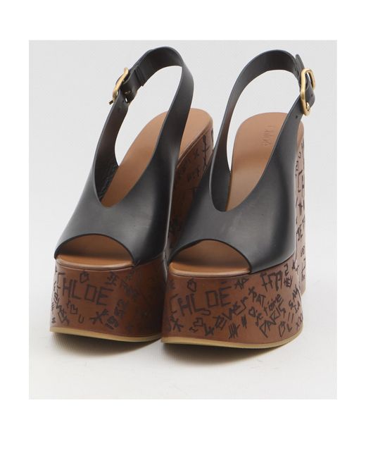 Chloé Brown Chloé Maxime Wedge Sandals