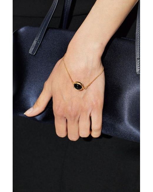 Jil Sander Metallic Oval Charm Bracelet